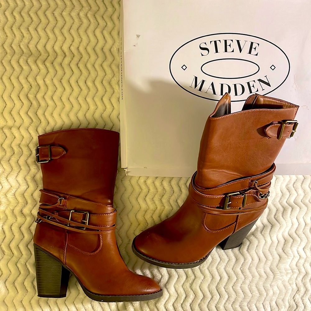 EVERYTHING MUST GO!! Steve Madden Cowboy Boot. Sz. 7.5 Color: Manndy Cognac